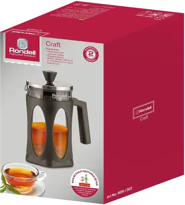 Френч-пресс Rondell Craft RDS-1302 0.8л серый