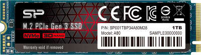 Твердотельный накопитель NVMe 1Tb [SP001TBP34A80M28] (SSD) Silicon Power P34A80