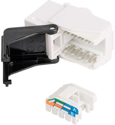 Модуль-вставка NIKOMAX типа Keystone, Кат.5е (Класс D), 100МГц, RJ45/8P8C, самозажимной, T568A/B, неэкранированный, белый - гарантия: 5 лет расширенная / 25 лет системная