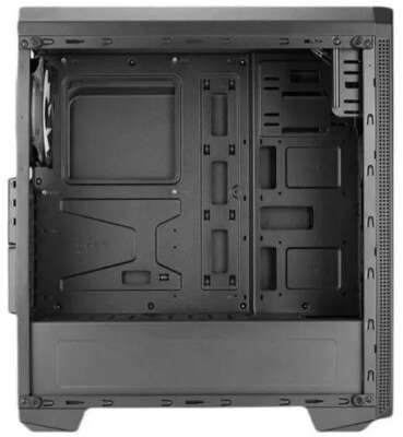 Корпус MIDITOWER ATX, Micro-ATX, Mini-ITX W/PSU 7х12cm ARGB Fan(1 предустановлен) черный с окном GENESIS-G-BK-v2 4711099473892 AEROCOOL