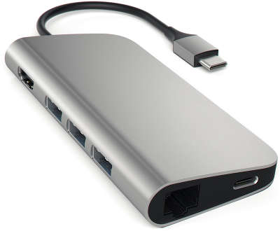 Адаптер Satechi USB-C Aluminum Multi-Port Adapter 4K with Ethernet, Space Gray [ST-TCMAM]