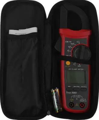 Клещи токоизмерительные RGK CM-10 цифр. измер.ток:переменный/постоянный красный/черный (776417)