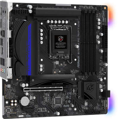 Материнская плата Asrock B760M PG RIPTIDE Soc-1700 Intel B760 4xDDR5 mATX AC`97 8ch(7.1) 2.5Gg RAID+HDMI+DP