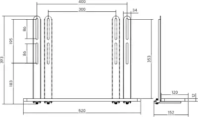 Подставка для аксессуаров Ultramounts UM313B черный/орех макс.10кг настенный