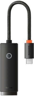 Адаптер Baseus Lite Series Ethernet Adapter USB-C to RJ45 LAN Port (1000Mbps), Black [WKQX000301]