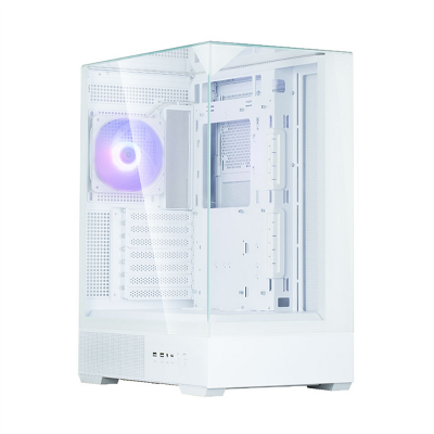 корпус ZALMAN P40 Prism, ATX, WHITE, WINDOW, 2x3.5", 3x2.5", 1xUSB TYPE-C, 2xUSB3.0, REAR 1x120mm ARGB