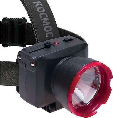Фонарь налобный светодиодный аккумуляторный КОСМОС H1W, 2 режима, 1W LED, 500mah,  зарядка от сети
