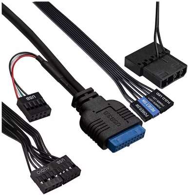 Корпус MINITOWER mATX W/PSU 2xUSB+USB3.0 HD аудио черный с RGB подсветкой mEVO-9302 EX287882RUS EXEGATE