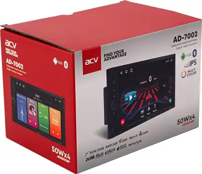 Автомагнитола ACV AD-7002 2DIN 4x50Вт USB 2.0 AUX 2048Mb Android 11 7