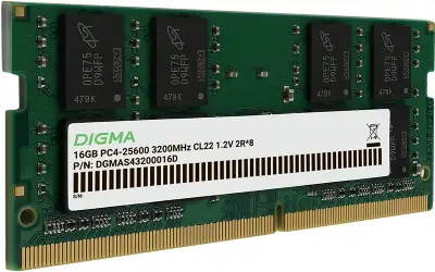 Модуль памяти DDR4 SODIMM 16Gb DDR3200 Digma (DGMAS43200016D)