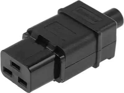 Вилка Hyperline CON-IEC320C19 (упак.:1шт) 1м черный