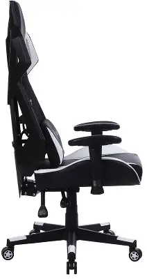 Кресло игровое Cactus CS-CHR-090BLW черный/белый экокожа/сетка крестов. нейлон