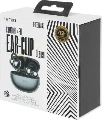 Гарнитура внутриканальные Tecno OW01 серый беспроводные bluetooth клипса (OW01 GREY)