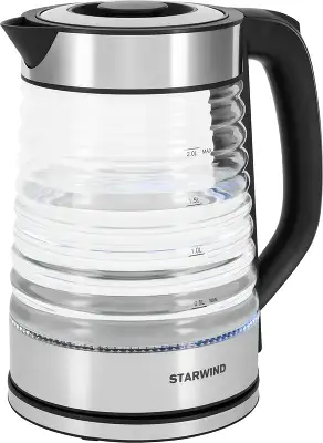 Чайник электрический Starwind SKG2111 2л. 1800Вт черный/прозрачный корпус: стекло