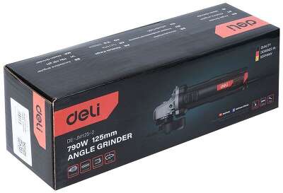 Угловая шлифмашина сетевая Deli DE-JM125-2E (790Вт, 125мм, 12000об/мин, картон)