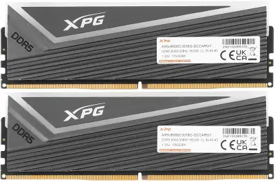 Память DDR5 2x16GB 6000MHz A-Data AX5U6000C3016G-DCCARGY XPG Caster RGB RTL Gaming PC5-48000 CL30 DIMM ECC 288-pin 1.35В kit single rank с радиатором Ret
