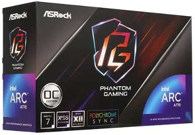 Видеокарта ASRock Intel Arc A770 Phantom Gaming D OC 8Gb DDR6 PCI-E HDMI, 3DP