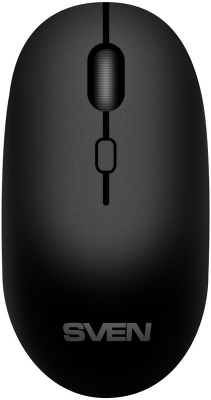 Беспроводная мышь SVEN RX-222W чёрная (BT, 2.4GHz, АКБ, 3+1кл. 1200-1800DPI, кор.)