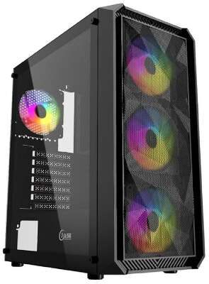 Powercase Mistral Edge, Tempered Glass, 4x 120mm 5-color fan, чёрный, ATX  (CMIEB-L4)