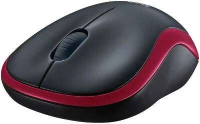 Мышь беспроводная LOGITECH M185 черный/красный (USB, 1000dpi, 3but) (910-002633)
