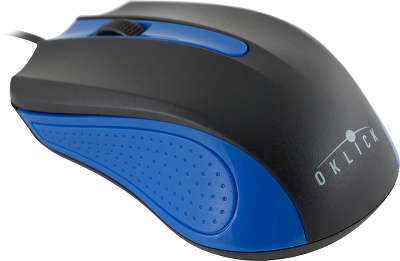 Мышь USB Oklick 225M 1200 dpi, чёрная/синяя