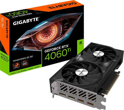 Видеокарта GIGABYTE NVIDIA nVidia GeForce RTX 4060Ti WINDFORCE OC 8Gb DDR6 PCI-E 2HDMI, 2DP
