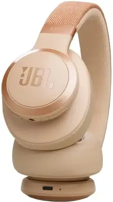 Гарнитура накладные JBL Live 770NC бежевый беспроводные bluetooth оголовье (JBLLIVE770NCSAT)