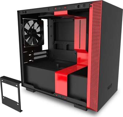 Корпус NZXT H210 Black/red, черный, mini-ITX, Без БП (CA-H210B-BR)