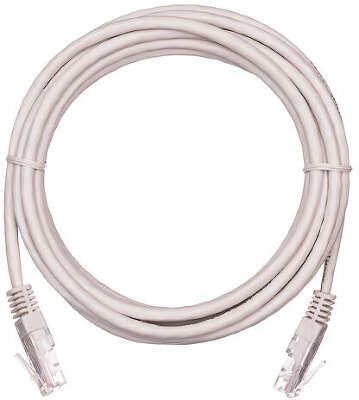 Коммутационный шнур NETLAN U/UTP 4 пары, Кат.5е (Класс D), 100МГц, 2хRJ45/8P8C, T568B, заливной, многожильный, CCA, PVC нг(B), серый, 0,3м, уп-ка 10шт.