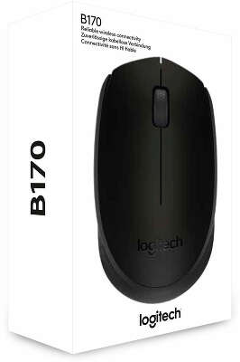 Мышь беспроводная Logitech B170 black (USB, for Business, 1000 dpi, 3but) (910-004659)