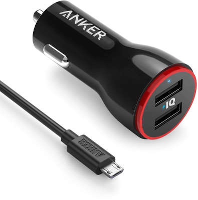 Автомобильное ЗУ Anker PowerDrive 2 with MicroUSB Cable [B2310H11]