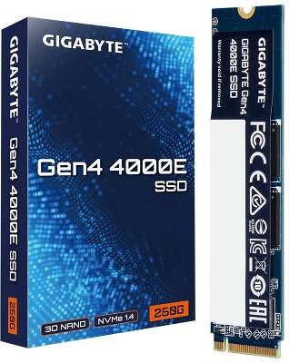 Твердотельный накопитель SSD Gigabyte M.2 2280 250GB Gen4 4000E SSD PCI Express 4.0x4, NVMe 1.4, 3500/1800, MTBF 1.5M, 3D NAND, 150TBW, RTL