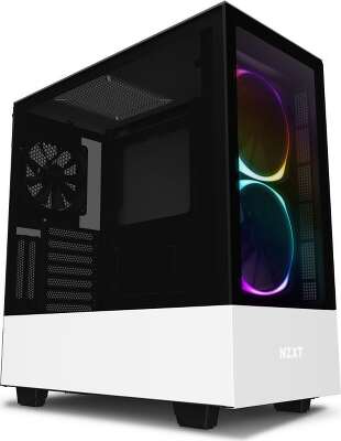 Корпус NZXT H510 Elite White/black, белый, ATX, Без БП (CA-H510E-W1)