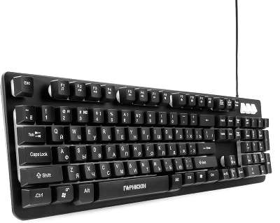 Клавиатура игровая Гарнизон GK-300G, металл, 3 различные подсветки, USB, черный