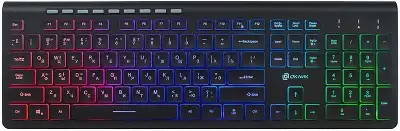 Клавиатура Оклик 490ML черный USB slim Multimedia LED