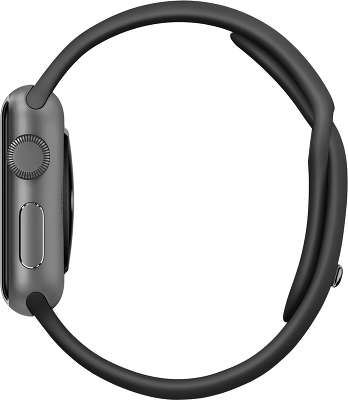 Часы Apple Watch Sport 38 мм (чёрный алюминий, чёрный спортивный ремешок) [MJ2X2RU/A]