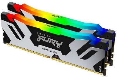 Модуль памяти Kingston 32GB DDR5 6400 DIMM FURY Renegade RGB XMP Gaming Memory KF564C32RSAK2-32 Non-ECC, CL32, 1.4V, (Kit of 2) 1RX8 32-39-39 288-pin 16Gbit, RTL