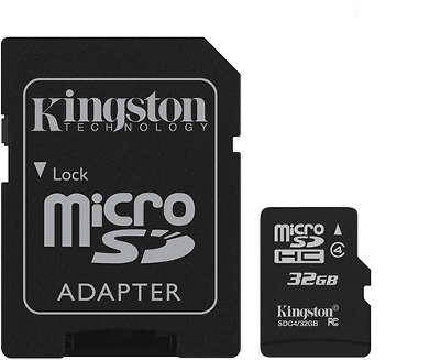 Карта памяти 32 Гб Micro SDHC Kingston Class 4 [SDC4/32GB]
