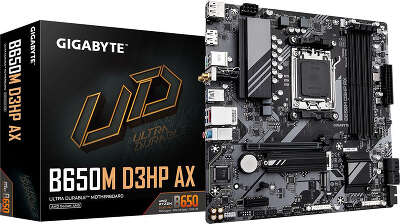 Материнская плата GIGABYTE B650M D3HP AX (AM5/B650/4xDDR5/mATX/RAID/DP, HDMI) (B650M D3HP AX)