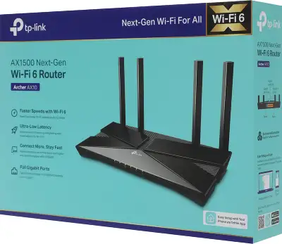Маршрутизатор TP-LINK Archer AX10, 802.11a/b/g/n/ac/ax, 2.4 / 5 ГГц