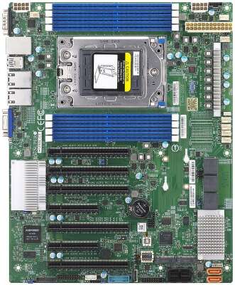 Материнская плата SuperMicro MBD-H12SSL-I-B Intelligent Platform Management Interface, Single AMD EPYC™ 7003/7002 Series Processor,2TB Registered ECC DDR4 3200MHz SDRAM in 8 DIMMs,5 PCI-E 4.0 x16,2 PCI-E 4.0 x8,8 SATA3, 2 M.2
