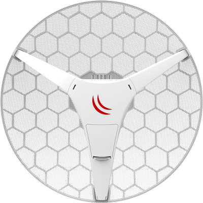 Точка доступа MikroTik LHG 60G (60GHz antenna, 802.11ad wireless, four core 716MHz CPU, 256MB RAM, 1x Gigabit LAN, RouterOS L3, POE, PSU) for use as CPE in Point -to-Multipoint setups for connections up to 800m