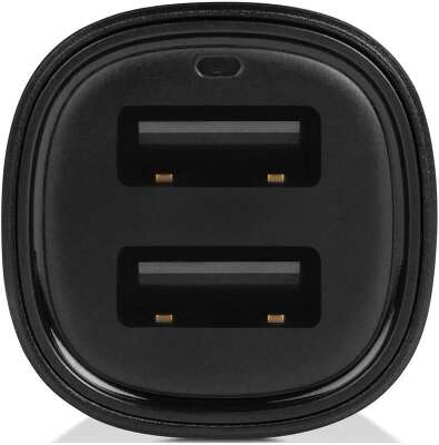 Автомобильное зарядное устройство USB-A c кабелями Lightning и USB-C. Цвет: черный