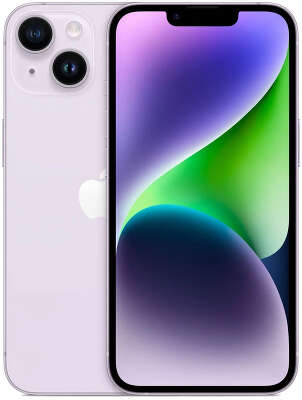 Смартфон Apple A2884 iPhone 14 128Gb 6Gb фиолетовый моноблок 3G 4G 2Sim 6.1" 1170x2532 iOS 17 12Mpix 802.11 a/b/g/n/ac/ax NFC GPS GSM900/1800 GSM1900 Protect
