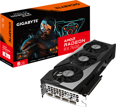 Видеокарта/ VGA GIGABYTE AMD RADEON RX 7600 GAMING OC 8G 8GB, GDDR6/128-bit, PCIe 4.0, 2xHDMI 2.1a, 2xDP, 2.5-slot