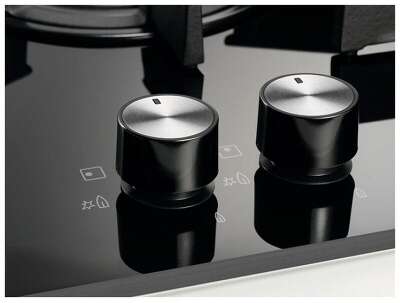 Встраиваемые газовые панели ELECTROLUX/ Газовая варочная поверхность 75 см- газ на стекле, 3 чугунных держателя, газконтроль варочной поверхности, интегрированный автоподжиг варочной поверхности, конфорки: Конфорка ускоренного нагрева, средней мощности, К