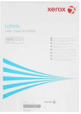 Наклейки Laser/Copier XEROX А4:1, 100 листов (210x297мм) Прямоугольные края