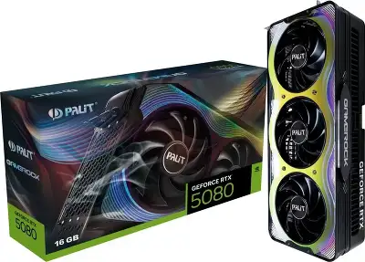 Видеокарта Palit PCI-E 5.0 PA-RTX5080 GAMEROCK NVIDIA GeForce RTX 5080 16Gb 256bit GDDR7 2295/30000 HDMIx1 DPx3 HDCP Ret