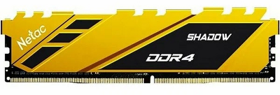 Оперативная память Netac Shadow 16GB DDR4-2666 (PC4-21300) C19 19-19-19-43 1.2V Memory module (DIMM) Yellow