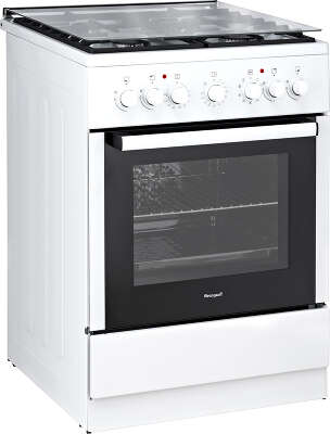 Плита Комбинированная Weissgauff WCS К1К62 WGM белый/черный (стеклянная крышка) реш.чугун